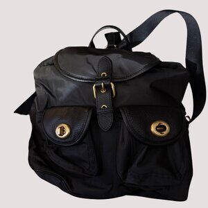 Coach Black Nylon Backpack / Vintage Rose‎ Lining / Purse Protector Bag